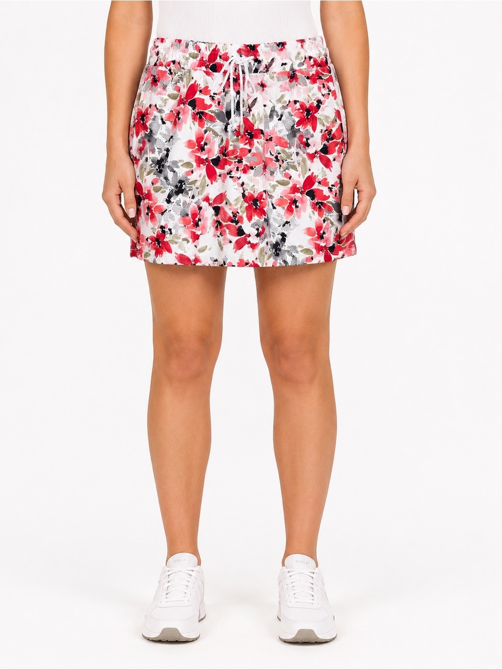 IZOD Golf Floral Skort Skirt Shorts Small Pink White Athleisure Golfcore Sporty